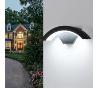 Comely 24 W Applique da Parete LED Esterno Interno, 2700 LM Lampade da Parete Moderno in Alluminio, IP65 impermeabile Luci da Parete per Ingresso Terrazza Giardini, Nero, Bianco Freddo 6500 K