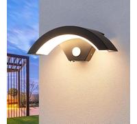 Comely Applique da Esterno LED con Sensore di Movimento, 24 W Lampada da Parete LED Moderno 3000K Bianco Caldo, IP65 Impermeabile Lampada a Muro in Alluminio per Ingresso Terrazza Giardino Villa, Nero