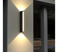 Comely Applique da Parete Esterno/Interno, Nero 19W Lampada da Parete IP65 Impermeabile in Alluminio, Up&Down Lampada a Muro Esterno per Giardino, Balcone, Garage, Terrazza, Courty