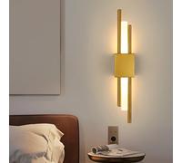 Comely Applique da Parete Interno, 10W Lungo Lampada da Parete LED Moderno in Acrilico, Lampada a Muro per Camera da Letto Soggiorno Corridoio Scale, Bianco Caldo 3000K, Oro