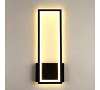 Comely Applique da Parete Interno, 16W 2000LM Lampada da Parete LED Moderna, Applique Quadrata Nera per Soggiorno Camera da Letto Scale Corridoio, Bianco Caldo 3000K