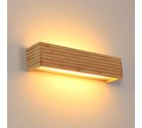 Comely Applique da Parete Interno, 18W Vintage Lampada LED da Parete Interno, Grano di Legno Creativo Lampada a Muro per Camera da Letto Soggiorno Corridoio Scale, Bianco Caldo 3000K