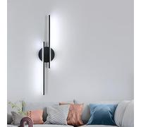 Comely Applique da Parete Interno, 24W 2800LM Lampada da Parete LED, Nero Applique LED Moderno per Camera da Letto Soggiorno Corridoio Sala da Pranzo, Luce Fredda 6500K