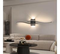 Comely Applique da Parete Interno, 27W 3000LM Minimalista Lampada da Parete Moderna Nero Alluminio, Lampada da Parete LED per Camera da Letto Scale Corridoio, Luce Neutra 4500k