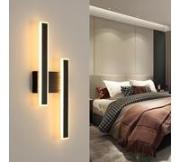 Comely Applique da Parete Interno, 32W 3600LM Nero Lungo Lampada da Parete LED Moderno in Acrilico, Lampada a Muro Interni per Camera da Letto Soggiorno Bagno Ufficio Corridoio Scale, Luce Caldo 3000K