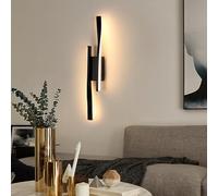 Comely Applique da Parete Interno Acrilico, 16W Nero Lampada da Parete LED | Luce Bianca Calda 3000K Lampada da Parete LED per Soggiorno, Corridoio, Sala da Pranzo, Nero