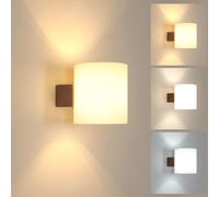Comely Applique da Parete Interno E27, Colore Noce Lampada da Parete Vintage in Legno, Lampada a Muro Design per Camera da Letto Soggiorno Corridoio Scale, con Lampadina 4W