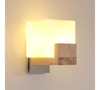 Comely Applique da Parete Interno, Lampada da Parete Vintage in Legno, Lampada a Muro Design Quadrata per Camera da Letto Soggiorno Corridoio Scale, 1×G9 Lampadina