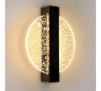 Comely Applique da Parete Interno LED, Nero 12W 1500LM Design Creativo Rotondato Lampada da Parete Moderno, Lampada Muro LED Interno per Camera da Letto Soggiorno Corridoio Scale,Bianco Caldo 3000K