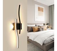 Comely Applique da Parete Interno Moderna, 20W 2250LM Nero Lungo Lampada da Parete LED, Lampada a Muro in Alluminio per Soggiorno Camera da Letto Corridoio, Bianco Caldo 3000K