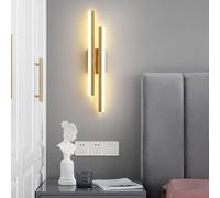 Comely Applique da Parete Interno Moderna, 3 Temperature Colore 16W Lampada da Parete, Oro Lampada a Muro per Camera da Letto Soggiorno Corridoio Ufficio Scala, 3000K/4500K/6500K