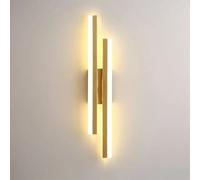 Comely Applique da Parete Interno Moderna in Alluminio, 16W Linea Lampada da Parete, Oro Lampada a Muro LED per Camera da Letto Soggiorno Corridoio Ufficio Scala, Bianco Caldo 3000K