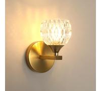 Comely Applique da Parete Interno Oro, Lampada da parete Moderno in Vetro, Lampada a Muro con Lampadina G9 per Camera da Letto, Soggiorno, Corridoio, 3000K/4500K/6500K
