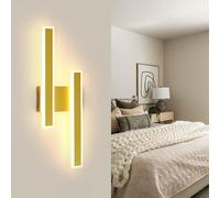 Comely Applique da Parete LED, 32W 3600LM Lampada da Parete Interno Moderno, Creativa Parallela Lampada a Muro in Acrilico per Camera da Letto Soggiorno Corridoio, Luce Calda 3000K, Oro