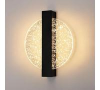 Comely Applique da Parete LED Dimmerabile, 12W 1500LM Creativo Lampada da Parete Moderna Rotonda, Nero Lampada da Muro Interno per Camera da Letto Soggiorno Corridoio Scale, 3000K/4500K/6500K