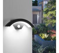 Comely Applique da Parete LED Moderna, 24 W Lampada da parete Esterno con Sensore di Movimento, Nero Applique in Alluminio IP65 Impermeabile per Giardino Terrazza Corridoio Garage Portico, 6500 K