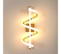 Comely Applique LED da Parete Moderne, 26W Lampada da Parete Interno a Spirale, Oro Lampada a Muro in Alluminio per Corridoio Camera da Letto Soggiorno, Bianco Caldo 3000K, 42CM
