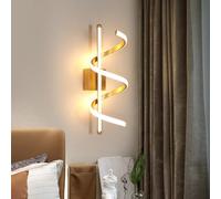 Comely Applique LED da Parete Moderne, 26W Lampada da Parete Interno a Spirale, Oro Lampada a Muro in Alluminio per Corridoio Camera da Letto Soggiorno, Bianco Caldo 3000K, 42CM