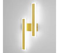 Comely Applique LED Parete Moderne, 32W Design Minimalista Lampada da Parete Interno, 6500K Luce Bianca Lampada a Muro per Camera da Letto Corridoio Soggiorno (Oro)