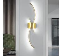 Comely Applique Parete Interno, 27W 3075LM Creativo Lampada da Parete Moderna LED, Lampade a Muro Interno per Soggiorno, Camera da letto, Sala da Pranzo, Corridoio (Bianco Freddo 6500K, Oro)