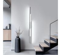 Comely Applique Parete LED, 24W 2700LM Lampada da Parete Moderna LED, Nero Lampada da Muro Interno per Soggiorno, Camera da Letto, Sala da pranzo, Corridoio Bianco Freddo 6500K