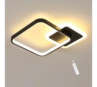 Comely Lampada a soffitto a LED Dimmbar con telecomando, 20W quadrato 33x33cm, acrilico nero, lampada a soffitto per soggiorno camera da letto corridoio moderno