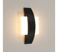Comely Lampada da parete a LED accogliente corridoio 12W 24 × 12cm, lampada da parete moderna acrilico nero 3000K bianco caldo, per corridoio, scala, camera da letto, soggiorno, cucina, ufficio