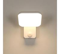 Comely Lampada da parete all'aperto con sensore di movimento e sensore crepuscolo 16W LED bianco IP65 3000K lampada da parete bianca calda per giardino terrazza balcone ingresso area