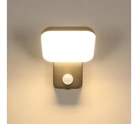 Comely Lampada da parete all'aperto con sensore di movimento e sensore di crepuscolo 16W LED nero IP65 3000K lampada da parete bianca calda per terrazza giardino balcone zona ingresso