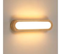 Comely Lampada da Parete in Legno, 18W Moderno Applique da Parete LED Interno, 2025LM Lampada a Muro LED per Camera da Letto Soggiorno Corridoio, Luce Calda 3000K