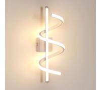 Comely Lampada da Parete Interno LED 26W, Creativo Moderna Applique LED da Parete a Spirale, Lampada da Muro Bianco per Camera da Letto Soggiorno Scale Corridoio, Luce Calda 3000K