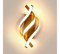 Comely Lampada da Parete LED, 22W 2500LM Oro Applique da Parete Interno Moderno, Lampada a Muro per Camera da Letto Soggiorno Corridoio Sala da Pranzo, Bianco Caldo 3000K