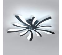 Comely Lampada da soffitto LED moderna 50W, 5625LM. Design elegante a forma di V in acrilico e ferro, ideale per soggiorno, camera da letto. Luce bianca fredda 6500K, nero, 72cm