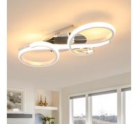 Comely Lampada da Soffitto Moderna, 36W Plafoniera led design creativo a curva, lampadario led soffitto argento per Camera da Letto Cucina Studio Ufficio Corridoio