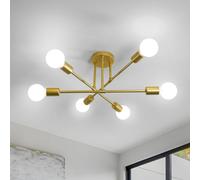 Comely Lampada da Soffitto Vintage, Industriale Lampadario Sputnik in Metallo, Moderna Plafoniera E27 Oro per Soggiorno, Camera da Letto, Cucina, Loft (senza lampadine)