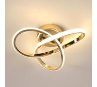 Comely Lampadario a LED da soffitto, lampada da soffitto a LED, 30 W, 3375 lm, lampada da soffitto oro per camera da letto, soggiorno, cucina, corridoio, luce bianca naturale 4500 K