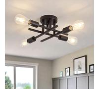 Comely Lampadario Industrial, 4-Luci Plafoniera Soffitto Vintage E27, Lampada da Soffitto in Metallo per Soggiorno, Cucina, Sala da Pranzo, Corridoio