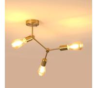 Comely Lampade da soffitto 3 E27, Dorato Creativo Lampadario Sputnik, Plafoniera LED Soffitto Vintage per Camera da Letto, Soggiorno, Cucina