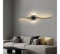 Comely LED Applique da Parete Interno, 27W 3000LM Nero Lunga Linea Lampada da Parete Moderna 3000K Bianco Caldo, Lampada a Muro per Soggiorno, Camera da Letto, Scala, Corridoi