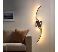 Comely LED Applique da Parete Interno, 80cm 27W Nero Moderno Lampada da Parete, Lampada a Muro per Camera da Letto Soggiorno Scale, Luce Calda 3000k