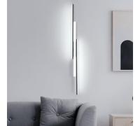 Comely LED Applique da Parete Interno, 90cm 24W Nero Moderno Lampada da Parete, Lampada a Muro per Camera da Letto Soggiorno Scale, Luce Bianca 6500K