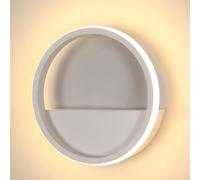 Comely LED lampada a parete rotonda 12W 800LM, bianco caldo 3000K, lampada a parete in alluminio interno, Ø 20cm luce esterna, design moderno per soggiorno corridoio letto
