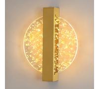 Comely LED Lampada da Parete Interno, 12W Moderna Applique da Parete Rotonda, 3000K Bianco Caldo Lampada da Muro, Oro Applique per Camera da Letto Soggiorno Corridoio Scale