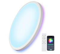 Comely LED lampada da soffitto 28cm Dimmerabile, 24W 2400LM Lampada da Soffitto RGB con Telecomando e Controllo APP, IP44 impermeabile, Rotundità,LED plafoniera per bagno, cucina, balcone