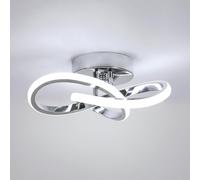 Comely LED Plafoniera Moderna, 22W Plafoniera a Fiore, Lampada da Soffitto Alluminio Argento per Soggiorno Camera da letto Corridoio Cucina, bianco 6500K