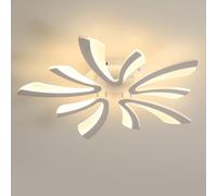 Comely Plafoniera da soffitto LED moderna 50W, 5025LM. Design elegante a cinque teste in alluminio e acrilico, ideale per soggiorno, camera da letto, Luce calda 3000K, bianco, 70cm.