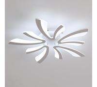 Comely Plafoniera da soffitto LED moderna, bianca, 50W, 5625 LM. Design elegante a cinque teste in alluminio e acrilico, ideale per soggiorno, camera da letto. Luce bianca fredda 6500K, 70cm
