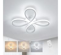 Comely Plafoniera Dimmerabile, 40W 4500LM Plafoniera con Telecomando | Lampadario LED Soffitto Moderna 3000K-6500K per Soggiorno, Camera da Letto, Cucina, Corridoio, Balcone, Bianca 40cm