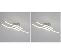 Comely Plafoniera LED, 18W 2000LM Ondulato Lampadario LED Soffitto in Metallo, Lampada da Soffitto Luce Neutra 4000K per Sala da Pranzo, Soggiorno, Corridoio, Cucina (Argento) (Confezione da 2)