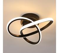Comely Plafoniera LED, 30W 3375LM Lampadario da Soffitto Nero Acrilico, Lampada da Soffitto LED Moderna Creativo Forma di Fiore per Camera da letto Soggiorno Cucina, Bianco Caldo 3000K Dia 30cm